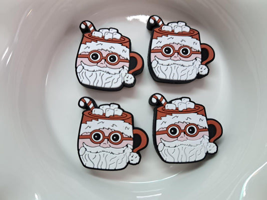 Santa Face Christmas Hot Cocoa Mug Silicone Focal Bead