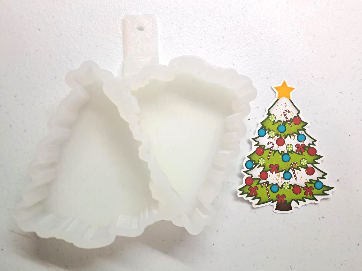 Christmas Tree Multiple Images: Dual Cavity Cardstock Silicone Mold, Aroma Bead Molds, Car Freshener Mold, Premium Cardstock Images