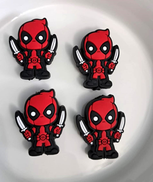 Deadpool with Knives - Full Body Silicone Focal Bead