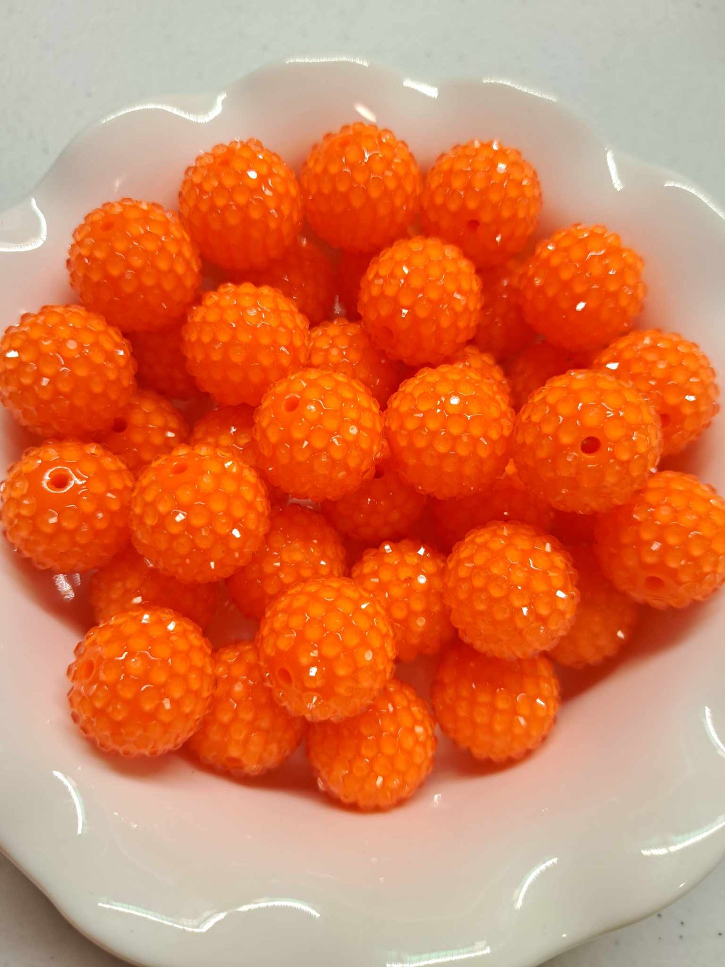 Orange Glaze 20mm Rhinestone Bubblegum Bead - 1082