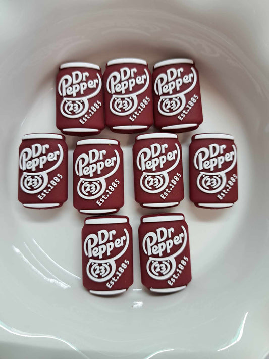 Dr. Pepper Soda Can Drink Silicone Focal Bead - 0435