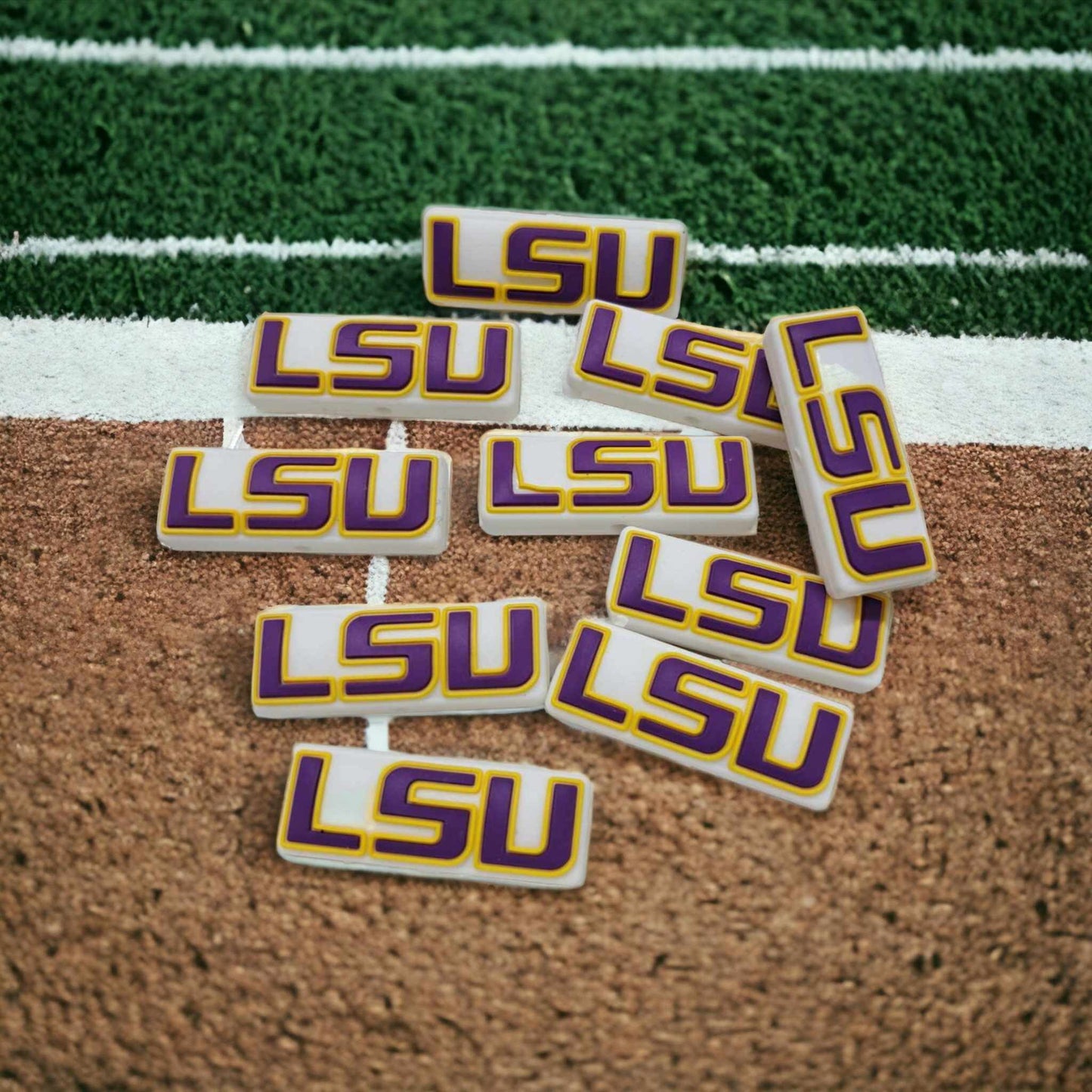 LSU Football Silicone Focal Bead - 0075