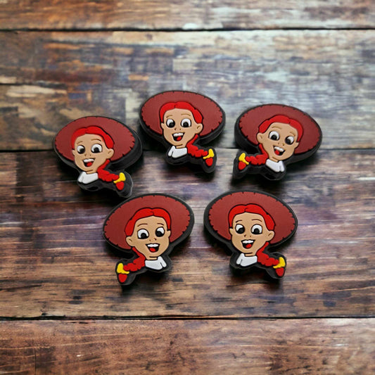 Jessie Head with Cowgirl Hat: Toy Story Inspired Silicone Focal Bead - 0045