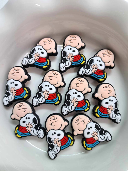 Charlie Brown with Snoopy Silicone Focal Bead - 0342