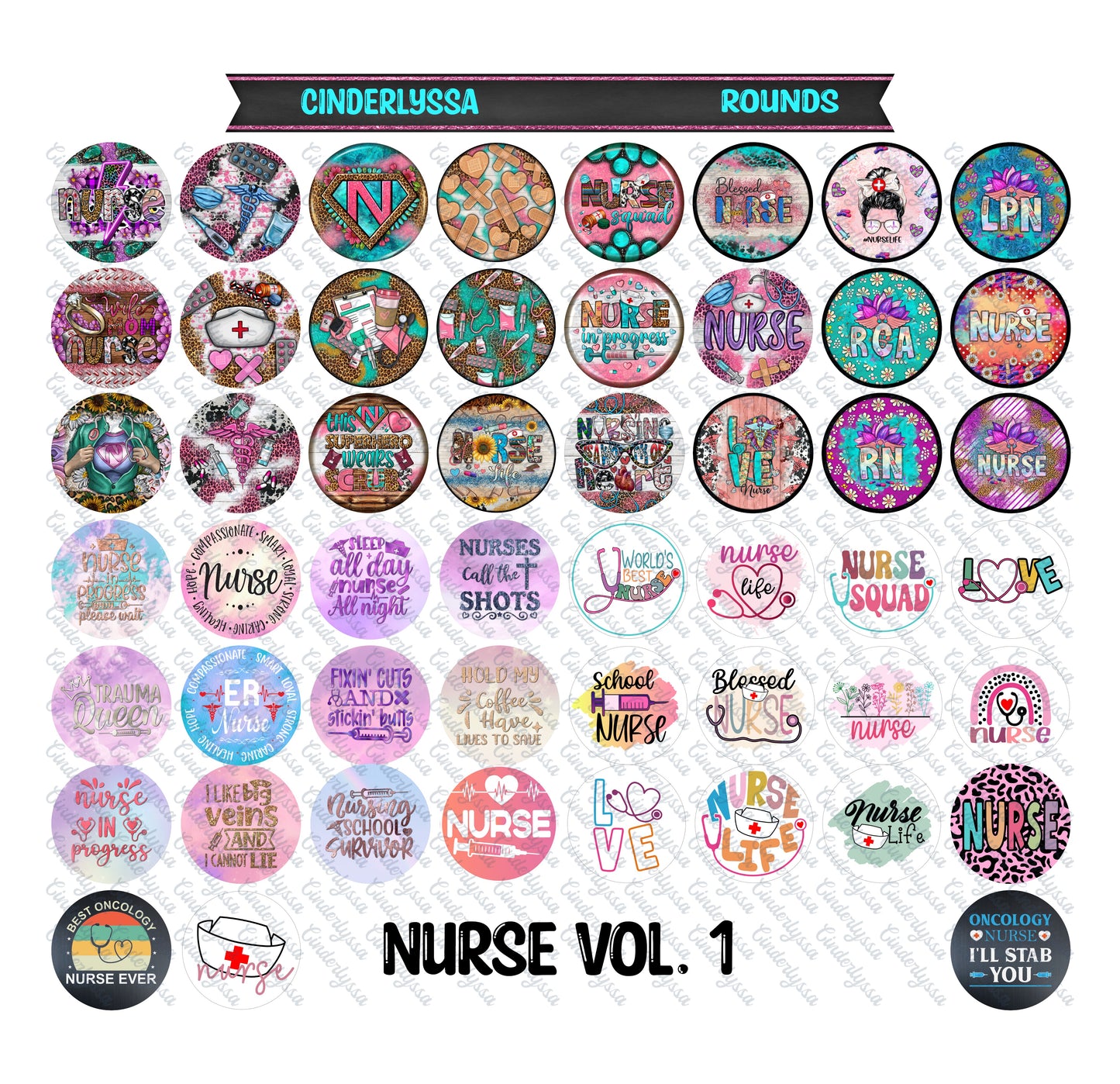 3 inch Round Nursing Vol. 1 Cardstock Only for freshies -NO MOLD for Aroma Bead Molds, Car Freshener, Premium Cardstock Images