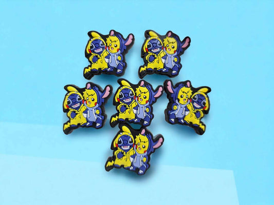 Stitch/Blue Alien & Pikachu in Onesie Costumes Silicone Focal Bead - 0436