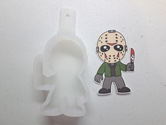 Jason Halloween Scary Horror Movie Cardstock Silicone Mold, Aroma Bead Molds, Car Freshener Mold