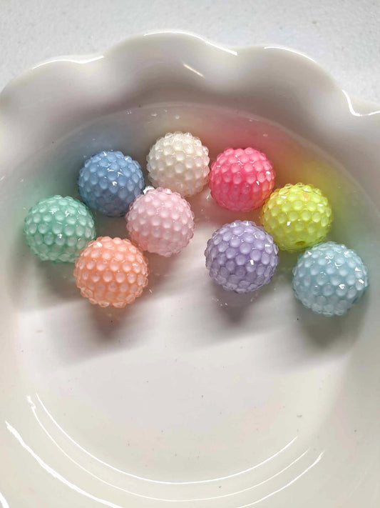 Pastel Glaze Mix 20mm Rhinestone Bubblegum Bead - 1106