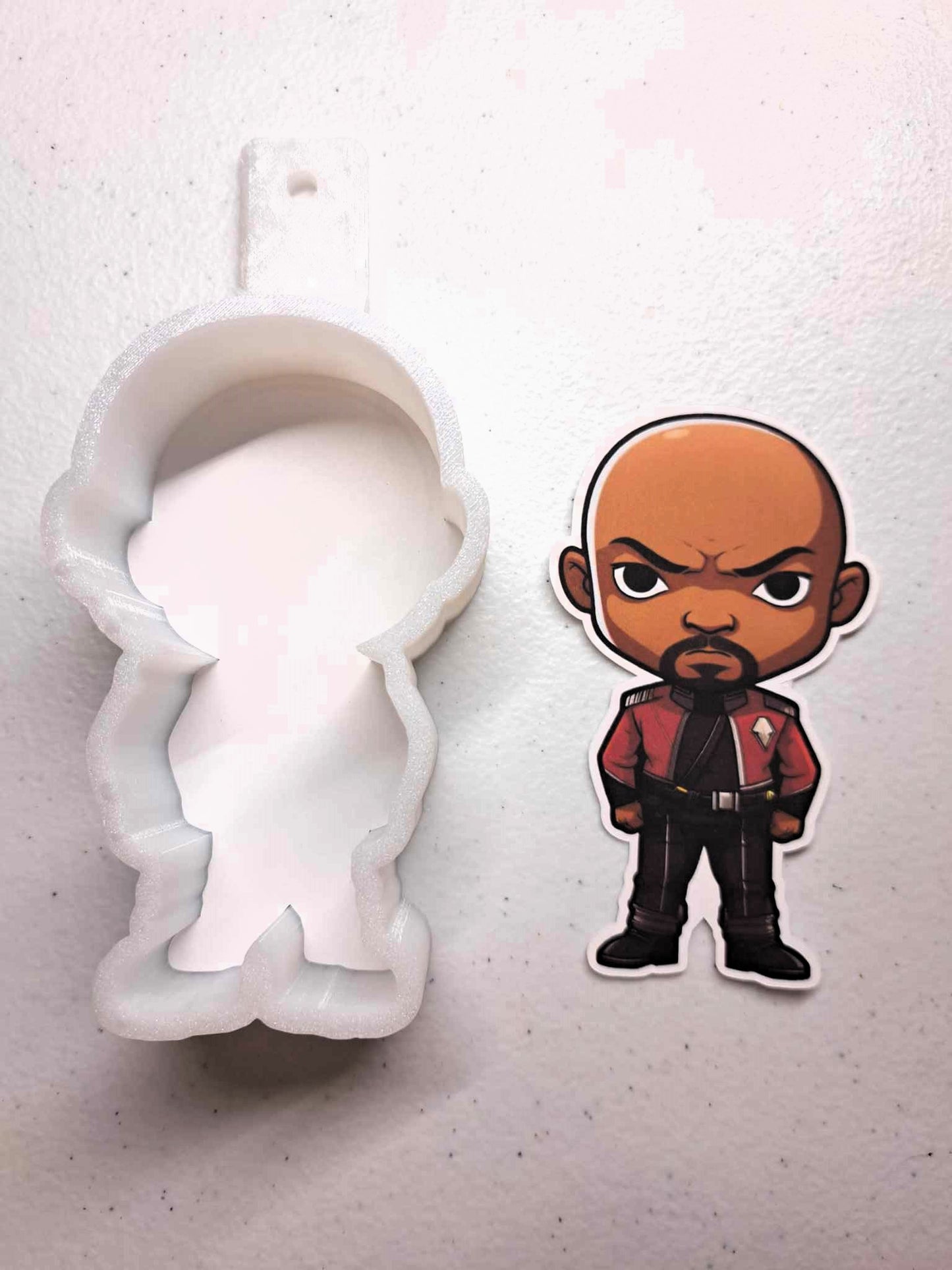 Star Trek Chibi: Benjamin Sisko Cardstock Silicone Mold, Aroma Bead Molds, Car Freshener Mold, Premium Cardstock Images