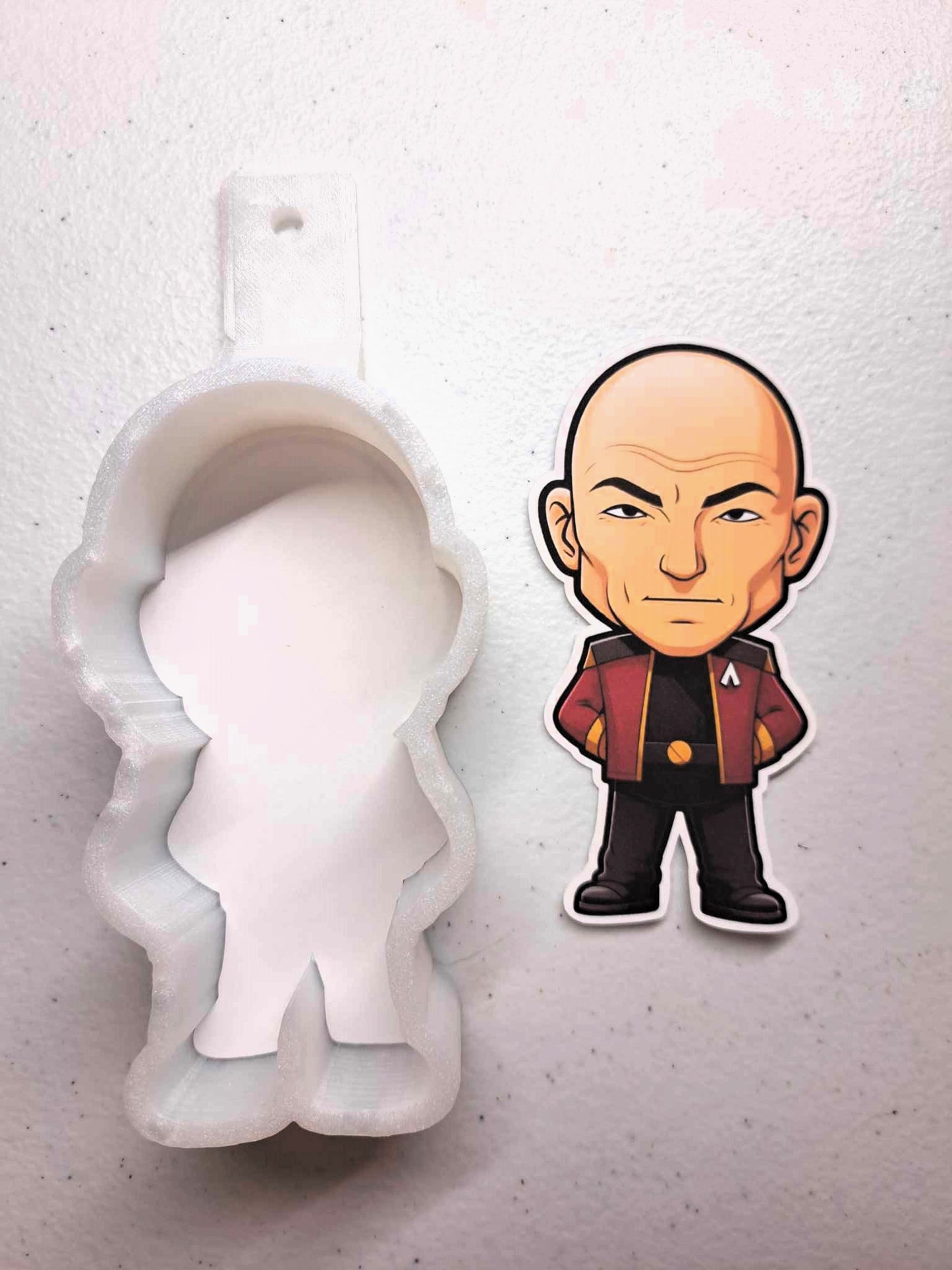 Star Trek Chibi: Jean-Luc Picard Cardstock Silicone Mold, Aroma Bead Molds, Car Freshener Mold, Premium Cardstock Images