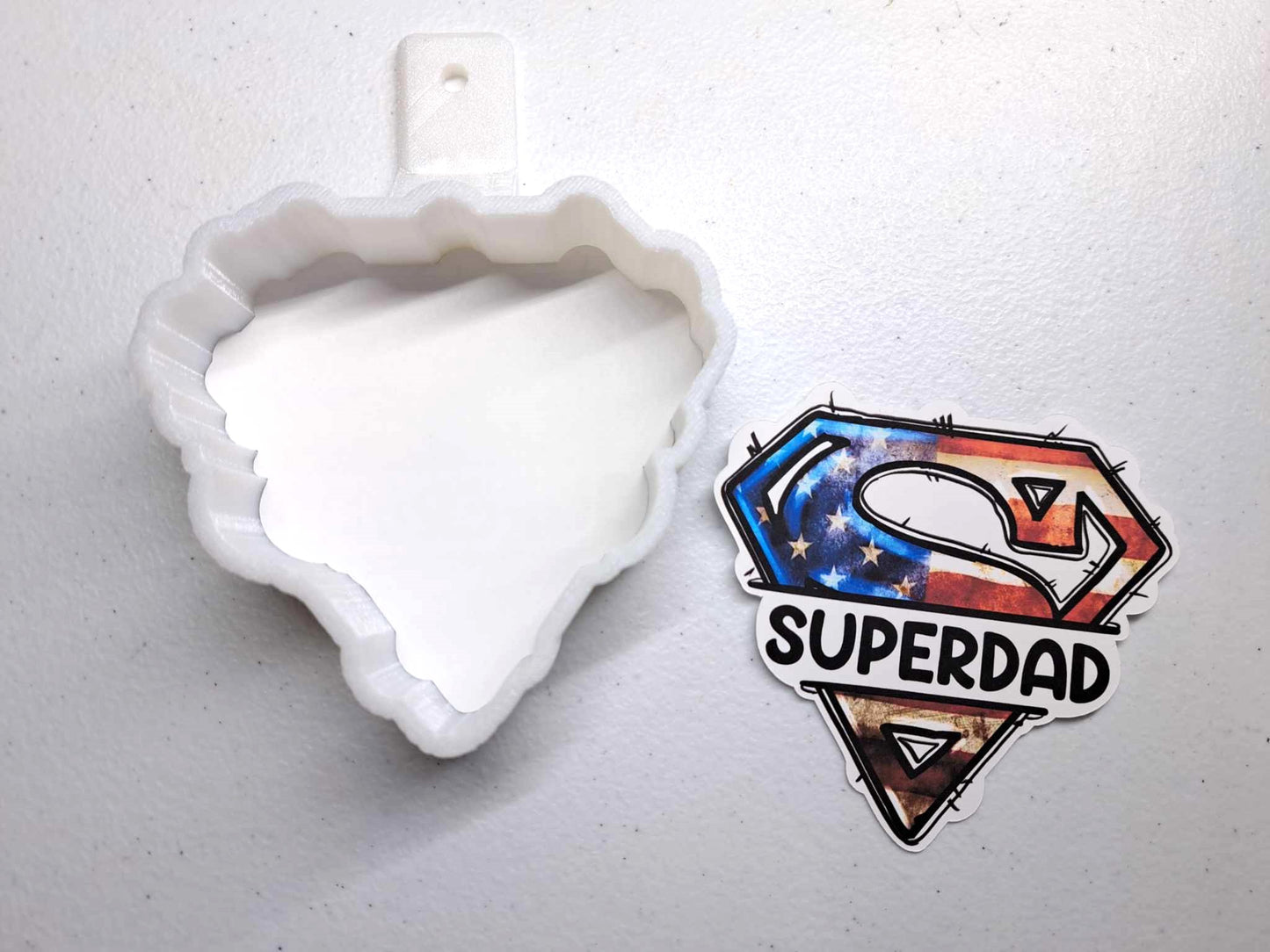 Superdad: American Flag/Police Blue Line Flag Silicone Mold, Aroma Bead Molds, Car Freshener Mold, Premium Cardstock Images