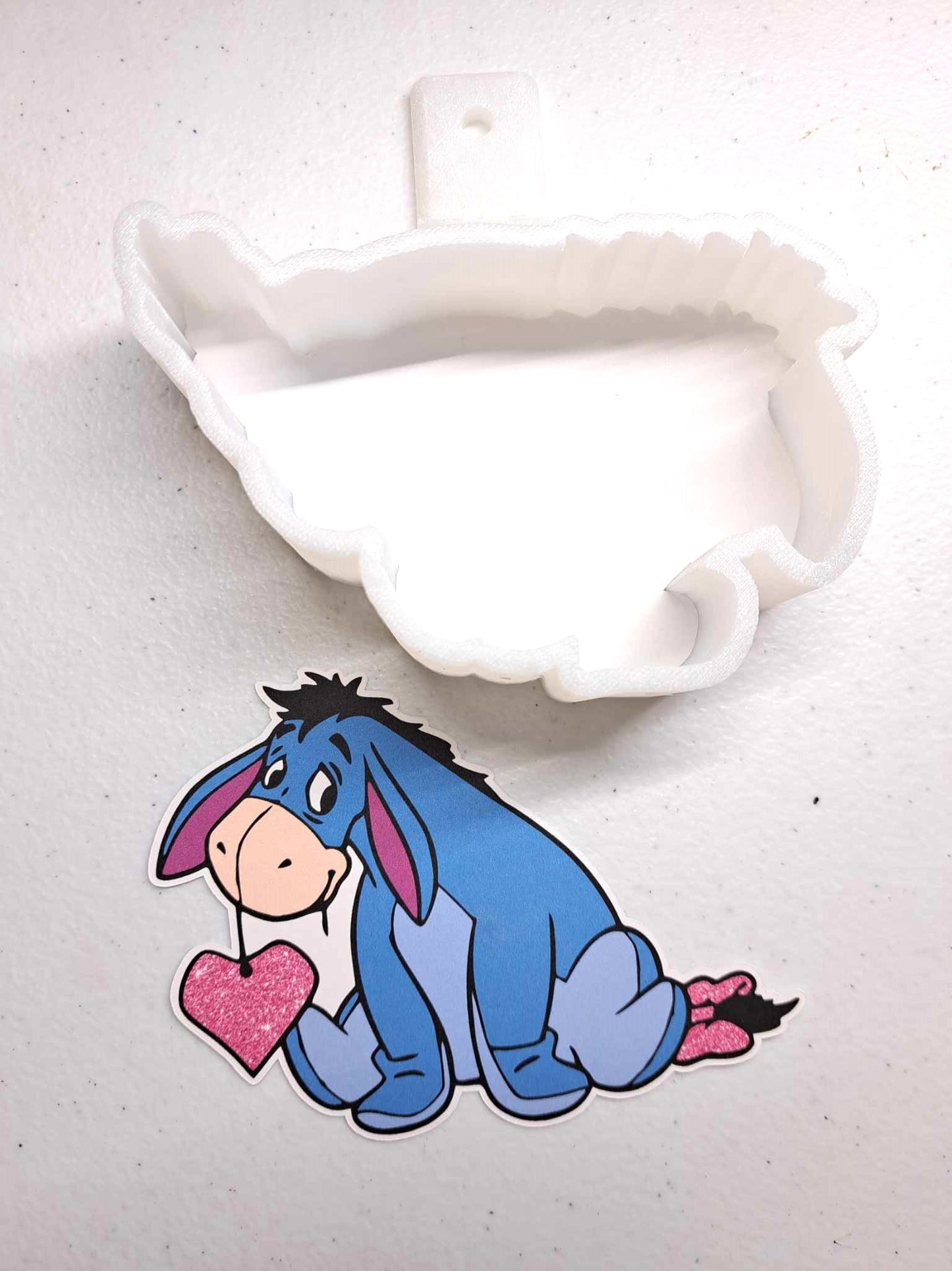 Eeyore The Donkey From Winnie The Pooh With Multiple Color Insert Options Cardstock Silicone Mold, Aroma Bead Molds, Car Freshener Mold