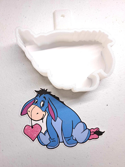 Eeyore The Donkey From Winnie The Pooh With Multiple Color Insert Options Cardstock Silicone Mold, Aroma Bead Molds, Car Freshener Mold