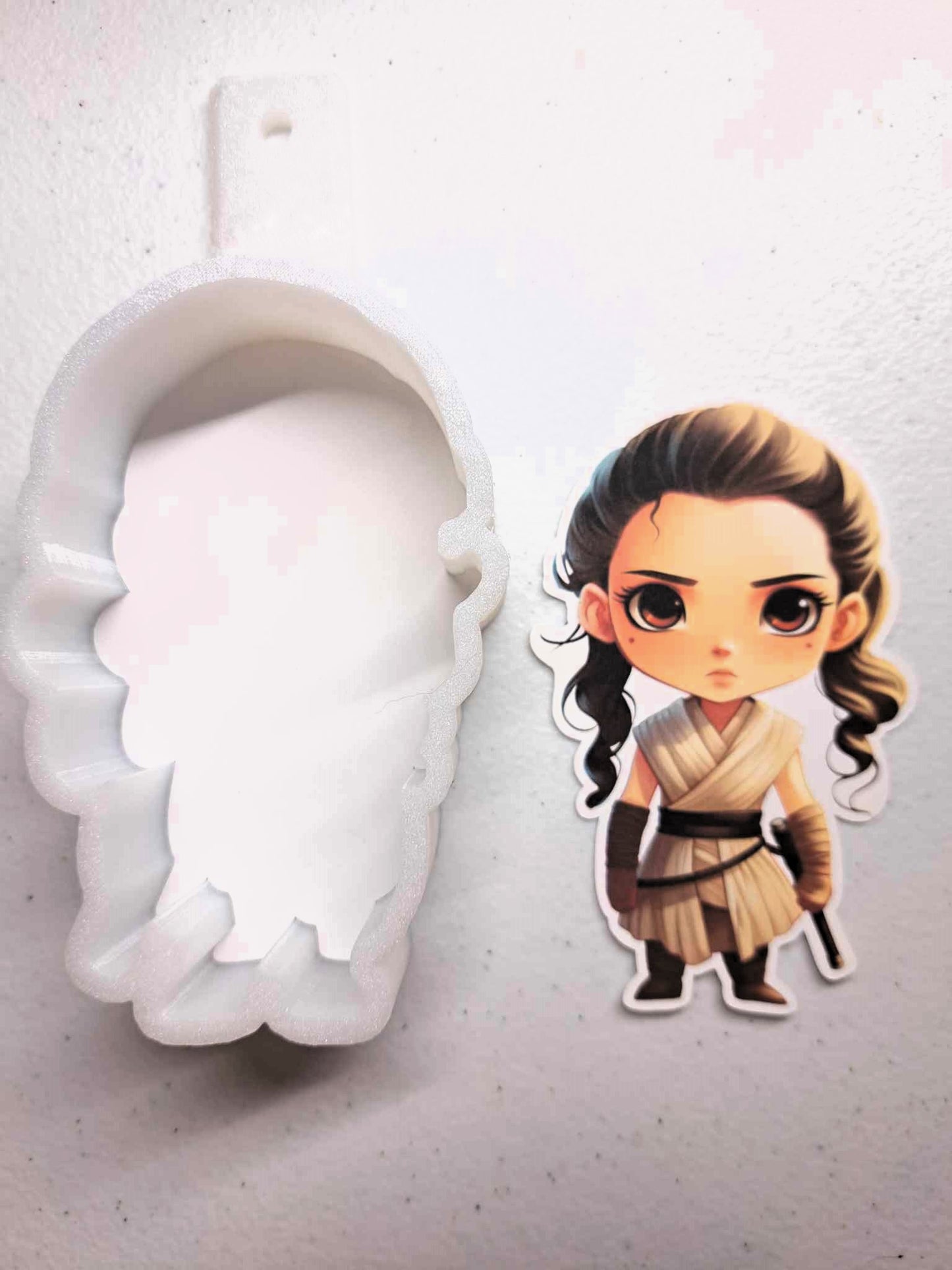 Star Wars Rey Chibi Cardstock Silicone Mold, Aroma Bead Molds, Car Freshener Mold, Premium Cardstock Images