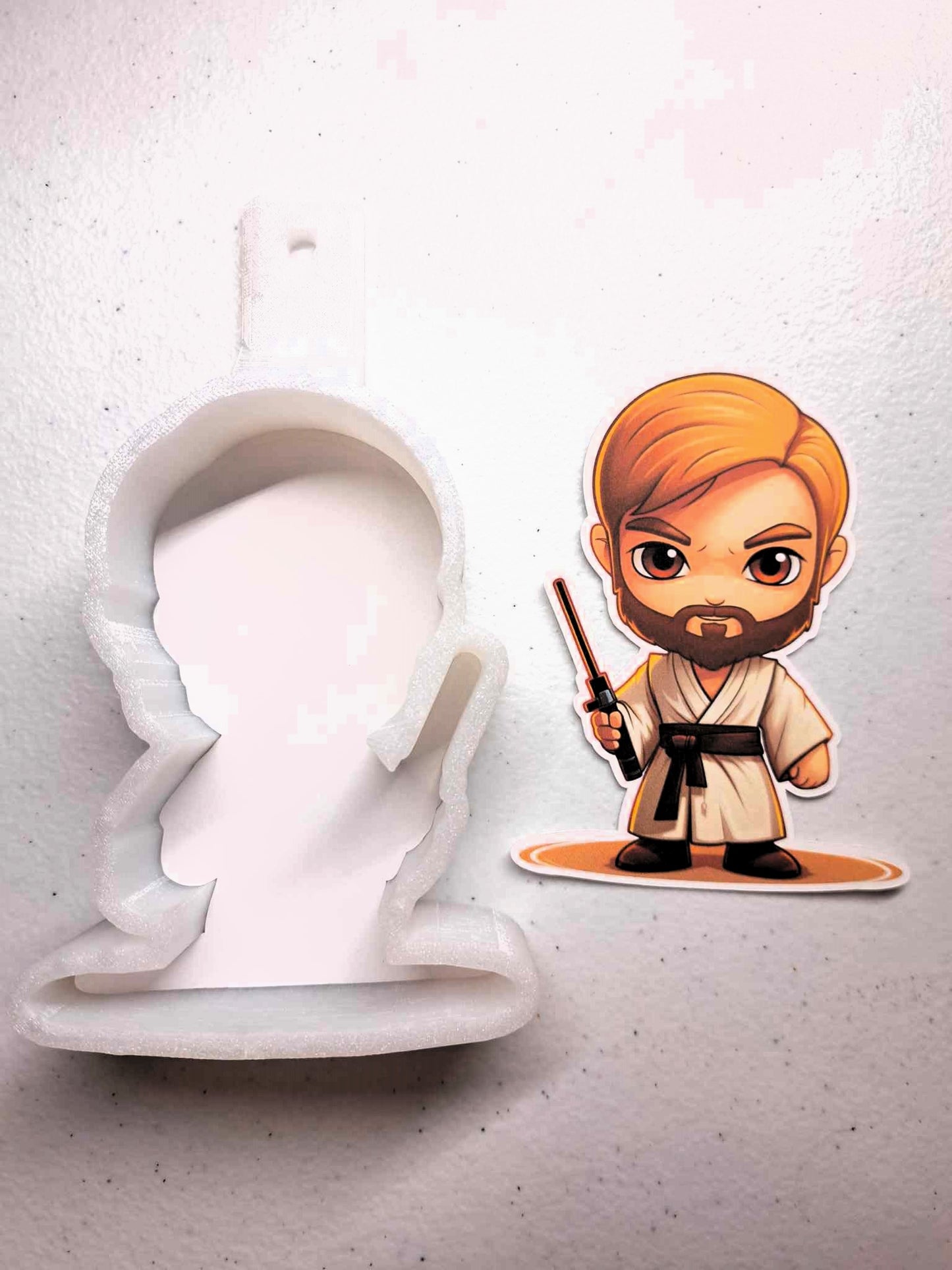 Star Wars Obi-Wan Kenobi Chibi Cardstock Silicone Mold, Aroma Bead Molds, Car Freshener Mold, Premium Cardstock Images