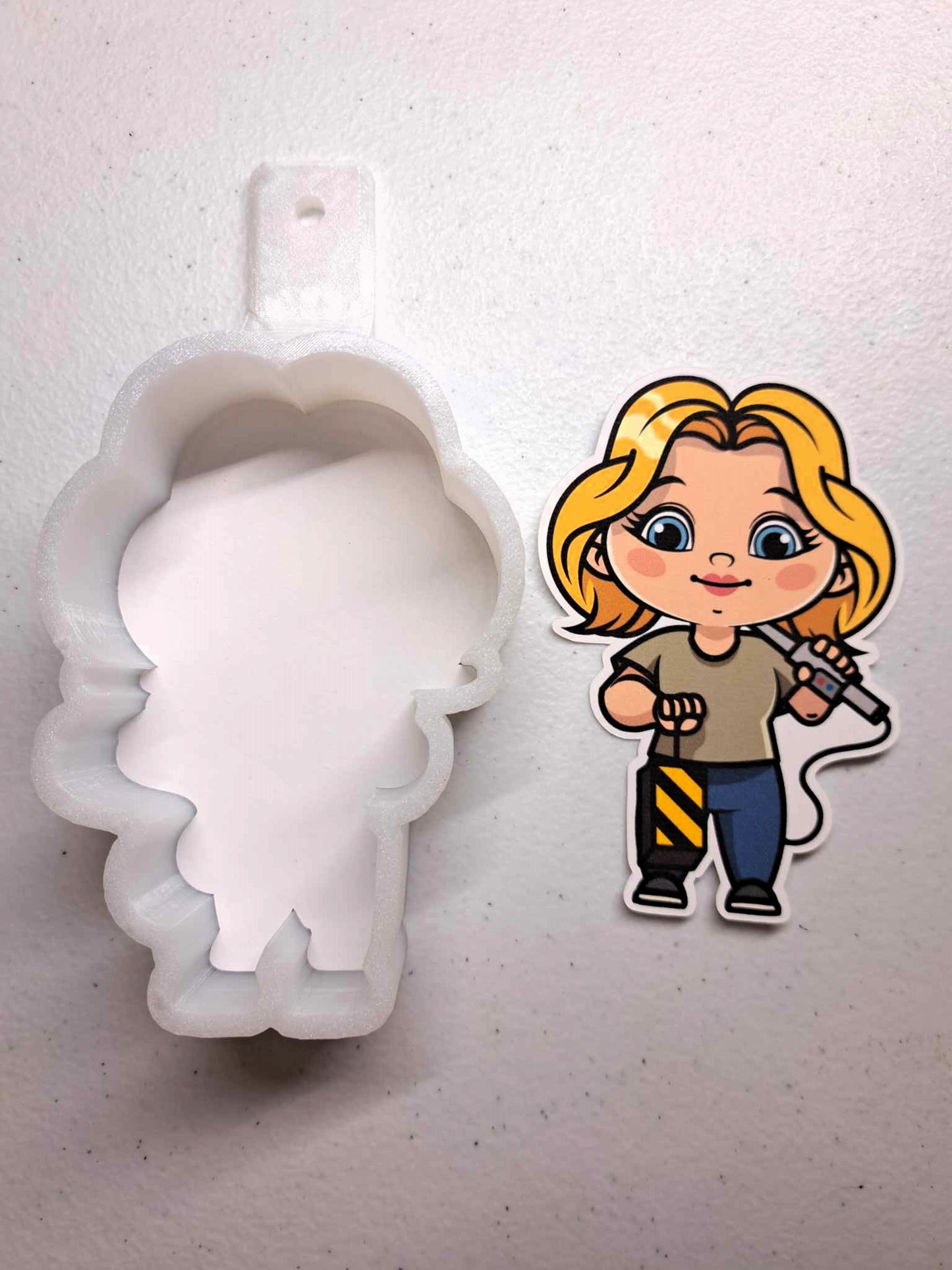 Ghostbuster Afterlife: Callie Spengler Chibi Cardstock Silicone Mold, Aroma Bead Molds, Car Freshener Mold, Premium Cardstock Images