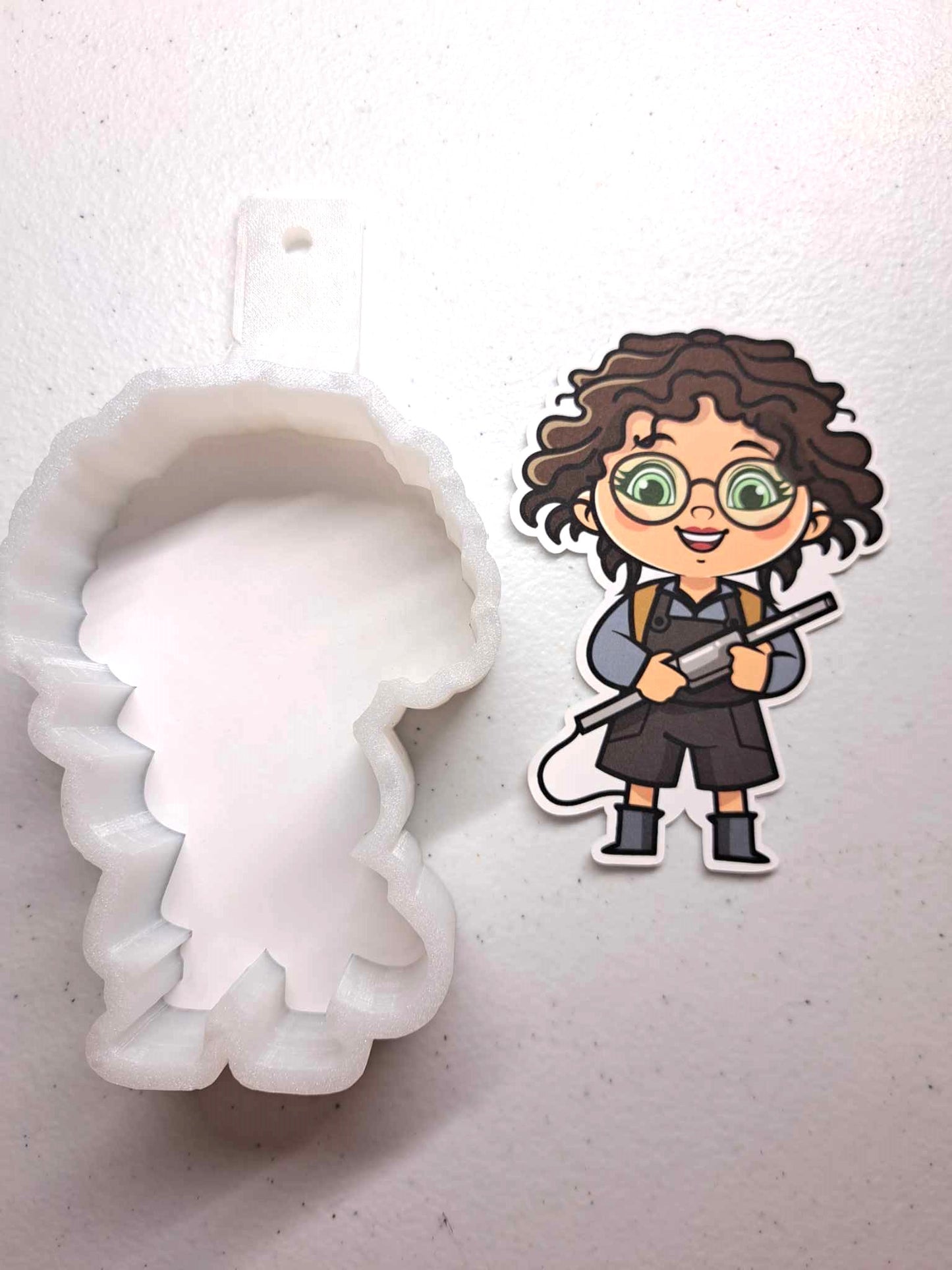 Ghostbuster Afterlife: Phoebe Spengler Chibi Cardstock Silicone Mold, Aroma Bead Molds, Car Freshener Mold, Premium Cardstock Images