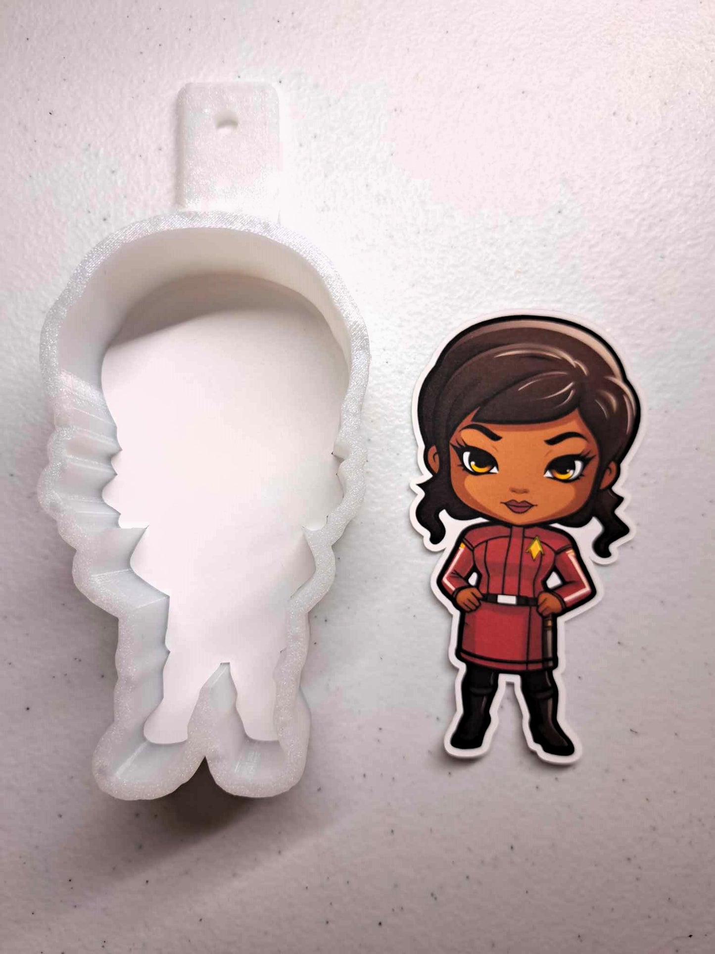 Star Trek Chibi: Uhura Cardstock Silicone Mold, Aroma Bead Molds, Car Freshener Mold, Premium Cardstock Images