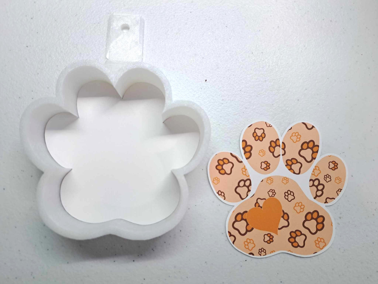 Paw Print with Multiple Images Cardstock Silicone Mold, Aroma Bead Molds, Car Freshener Mold, Premium Cardstock Images