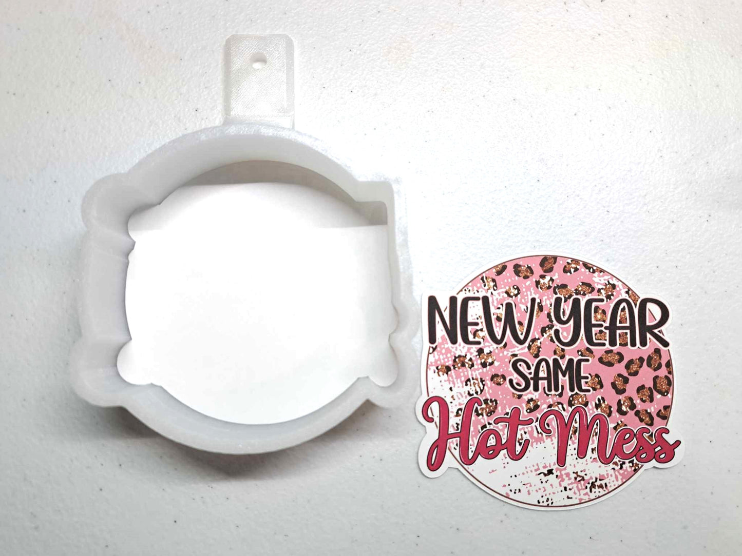 New Year Same Hot Mess Multiple color Silicone Mold, Aroma Bead Molds, Car Freshener Mold