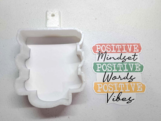 Positive Mindset, Positive Words, Positive Vibes Multicolor Cardstock Silicone Mold, Aroma Bead Molds, Car Freshener Mold, Premium Cardstock Images