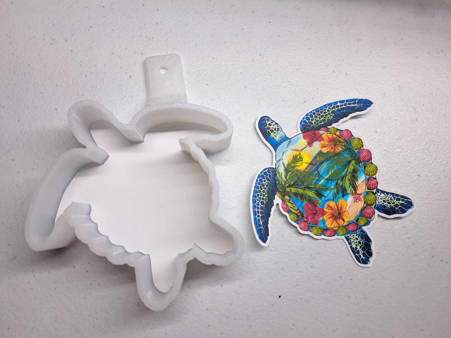 Mermaid Summer Sea Turtle Cardstock Silicone Mold, Aroma Bead Molds, Car Freshener Mold, Premium Cardstock Images