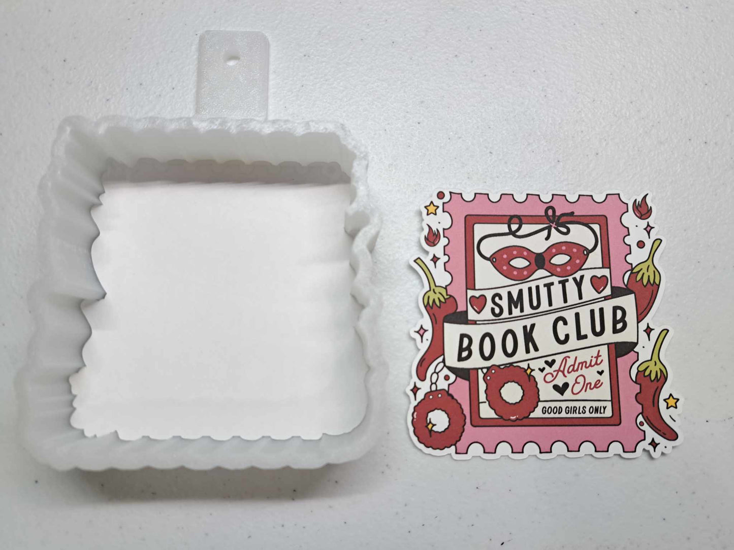 Smutty Book Club Admit One Spicy Ticket Cardstock Silicone Mold, Aroma Bead Molds, Car Freshener Mold, Premium Cardstock Images