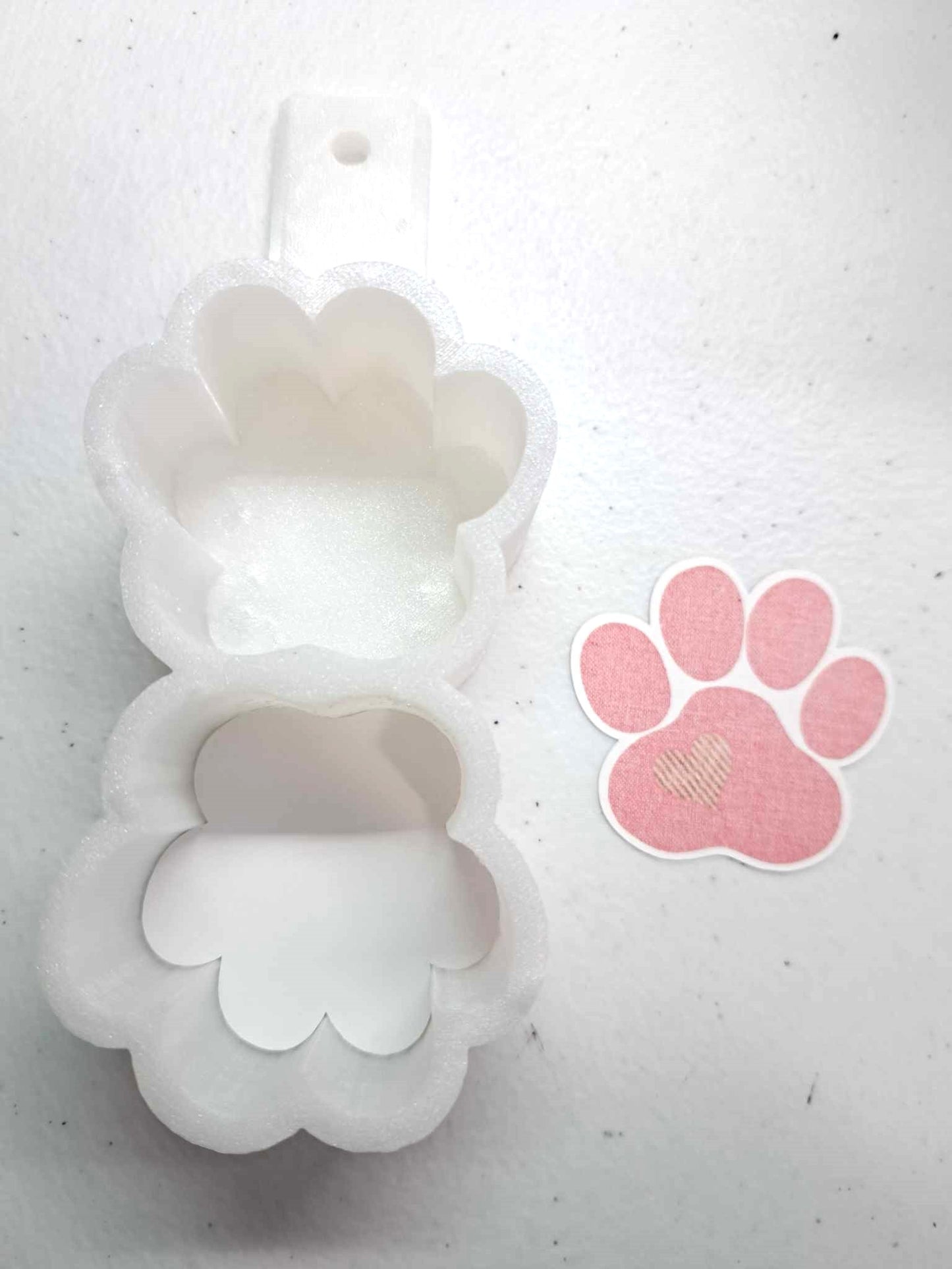 VENT CLIP: 2 Cavity Paw Print w/Multiple Images for Vent Clip Cardstock Silicone Mold, Aroma Bead Molds, Car Freshener Mold, Premium Cardstock Images