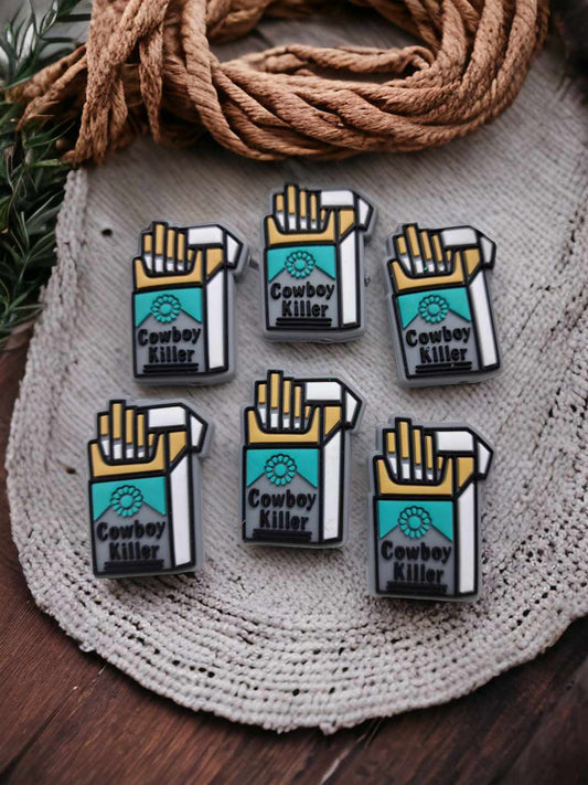 Cowboy Killer: Cigarette Pack with Turquoise Silicone Focal Bead - 0712