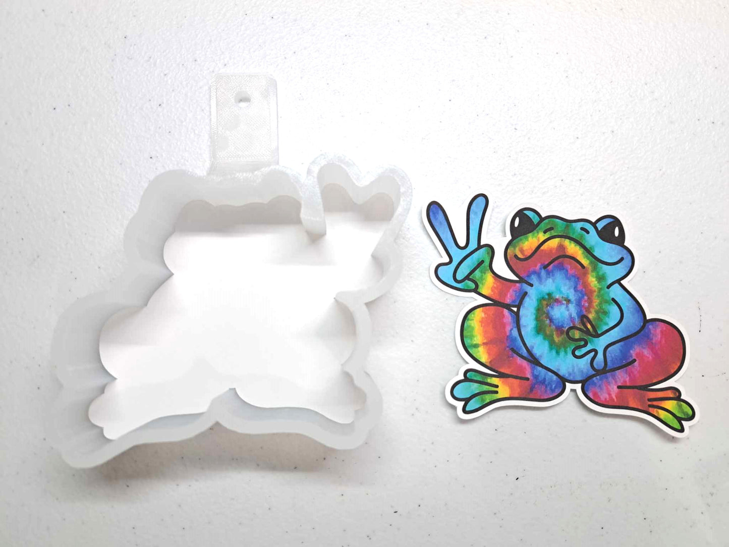 Tie Dye Frog: Hippie Cardstock Silicone Mold, Aroma Bead Molds, Car Freshener Mold