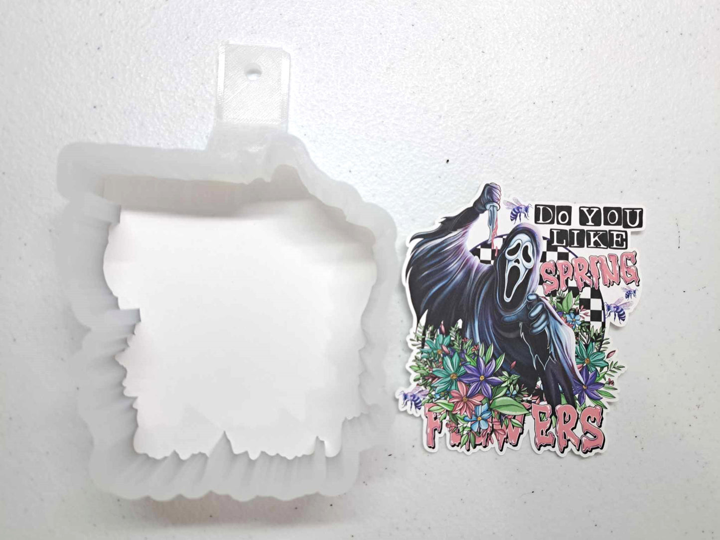 Ghostface Spring Flowers: Scary Movies Cardstock Silicone Mold, Aroma Bead Molds, Car Freshener Mold, Premium Cardstock Images