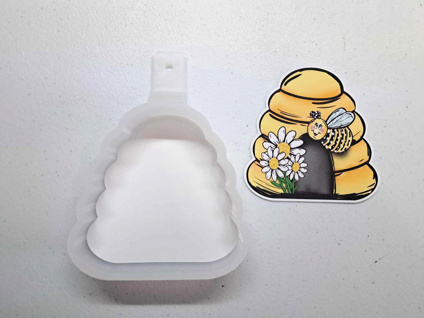 Spring Flowers Beehive Cardstock Silicone Mold, Aroma Bead Molds, Car Freshener Mold, Honey pot