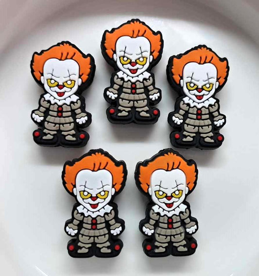 Pennywise: Style 2 (Bright Hair & Dark Clothes) Clown/Halloween/It Horror Movie Silicone Focal Bead - 0925