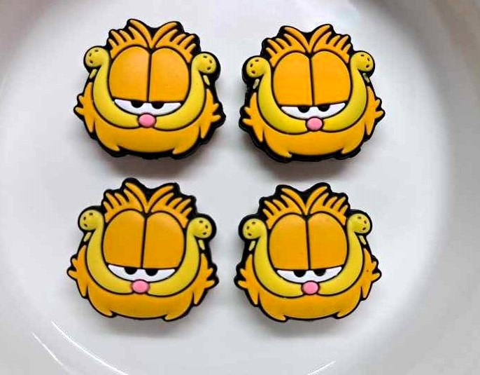 Garfield Face Cartoon Silicone Focal Bead - 1200