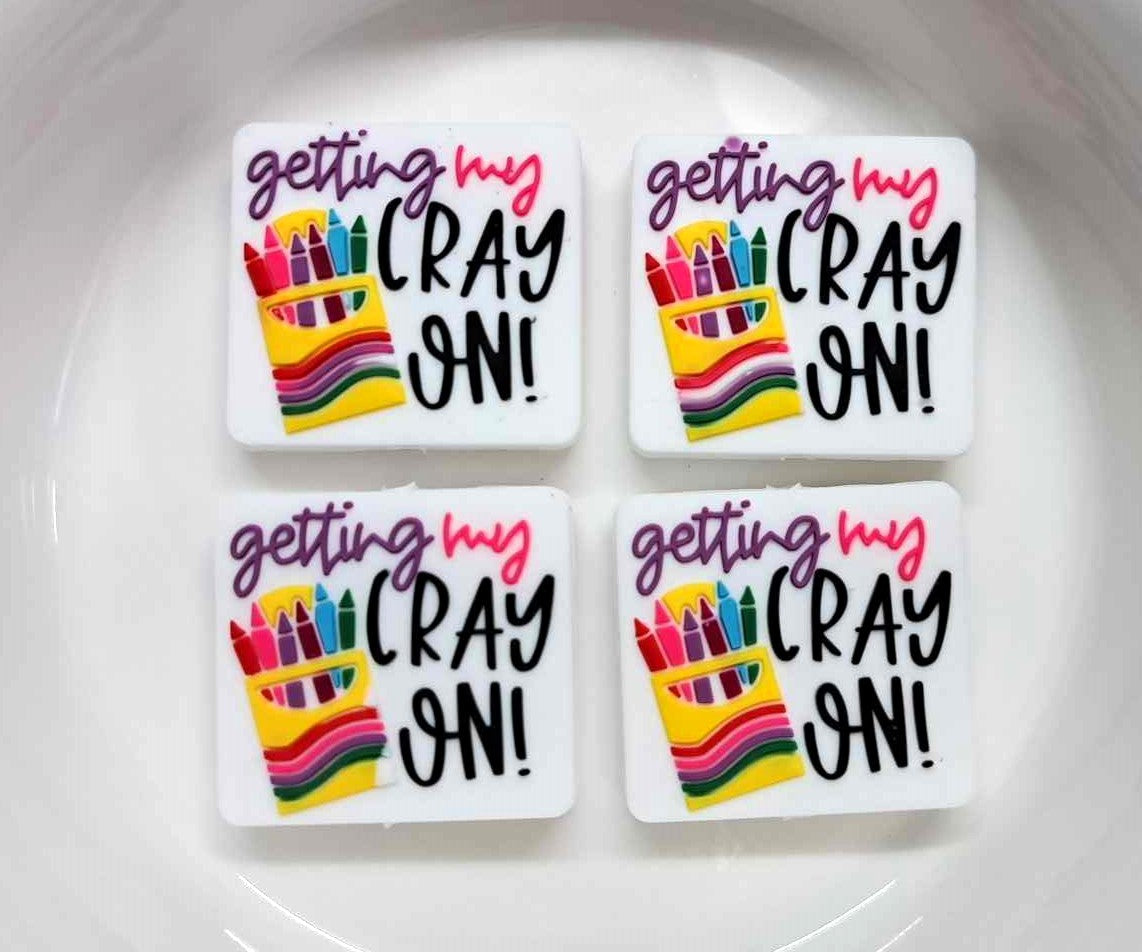 Getting My Cray On!: Crayon Box Silicone Focal Bead - 1298