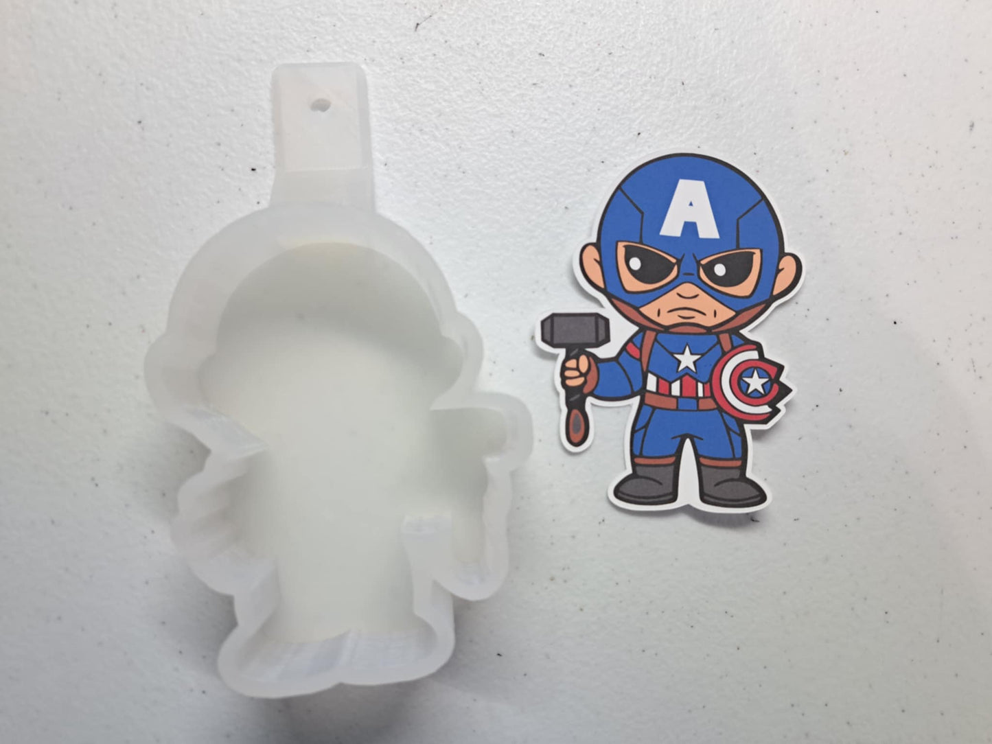 Captain America: Superhero Cardstock Silicone Mold, Aroma Bead Molds, Car Freshener Mold, Premium Cardstock Images