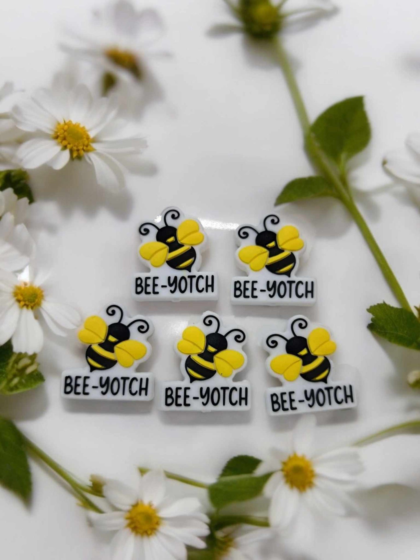 Bee-Yotch Bumblebee Silicone Focal Bead - 0917