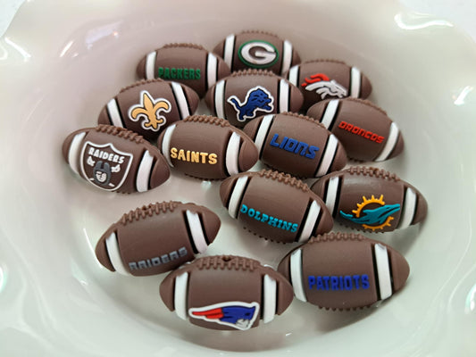 NFL Football Teams  - (Large) 17mm Silicone Bead