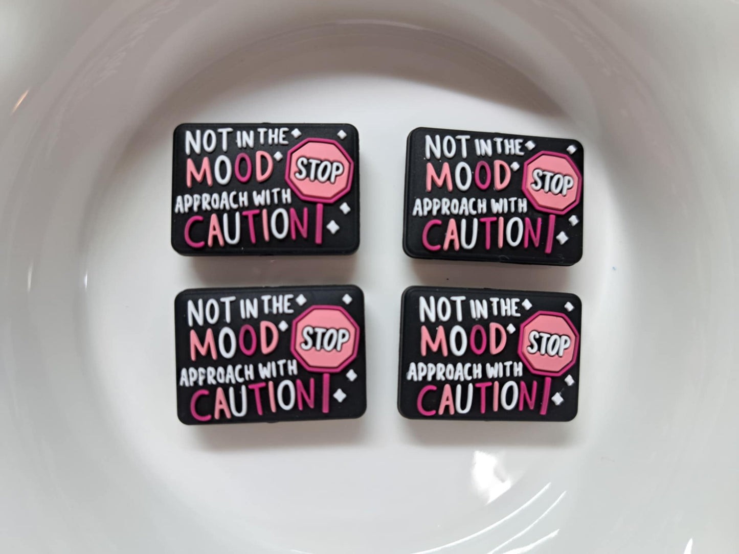 Not In The Mood: Approach With Caution Silicone Focal Bead