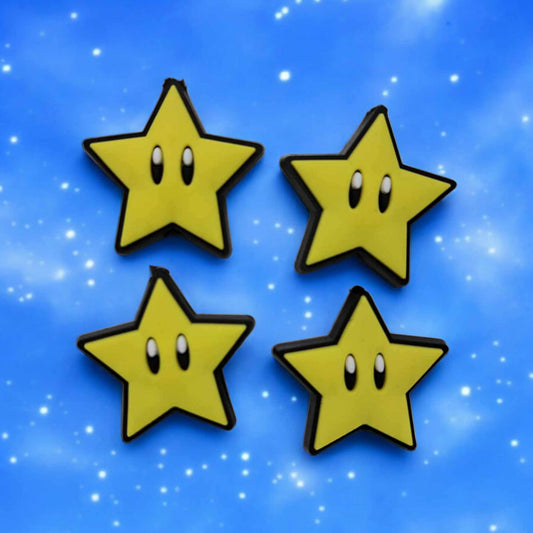 Yellow Star: Super Mario Brothers Movie/Game Inspired Silicone Focal Bead