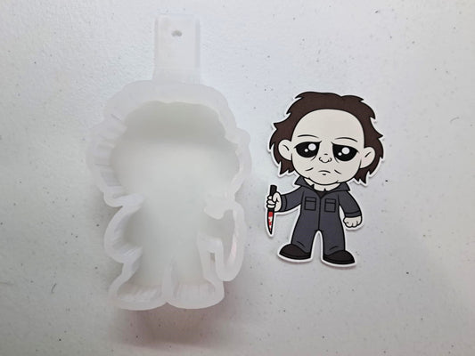 Michael Myers/Halloween/Horror Movie Cardstock Silicone Mold, Aroma Bead Molds, Car Freshener Mold