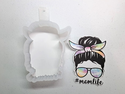 Mom Life: Messy Bun Girl-Glasses Buffalo Plaid, Leopard, Tie Dye Cardstock Silicone Mold, Aroma Bead Molds, Car Freshie Mold, Premium Cardstock Images