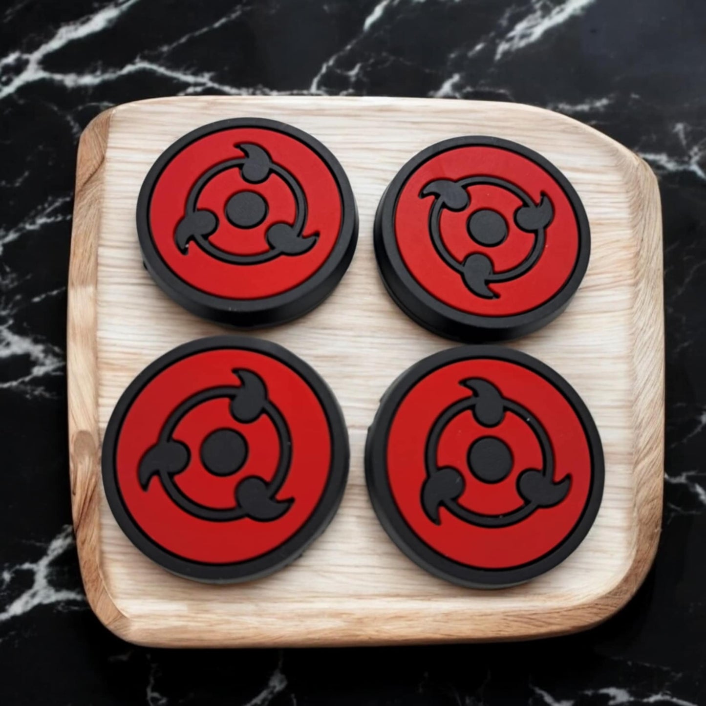 Red Sharingan Symbol: Naruto Anime Silicone Focal Bead