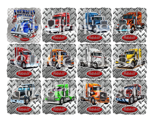 American Truckers Peterbilt Cardstock Silicone Mold, Aroma Bead Molds, Car Freshener Mold, Premium Cardstock Images