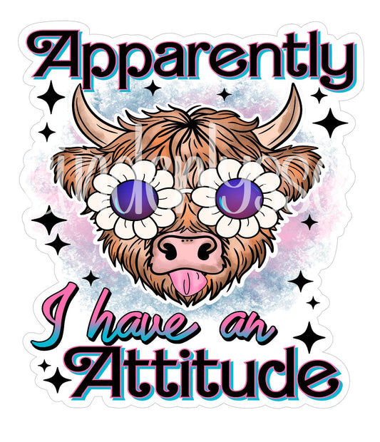 Apparently I Have An Attitude Highland Cow Cardstock Silicone Mold, Aroma Bead Molds, Car Freshener Mold, Premium Cardstock Images