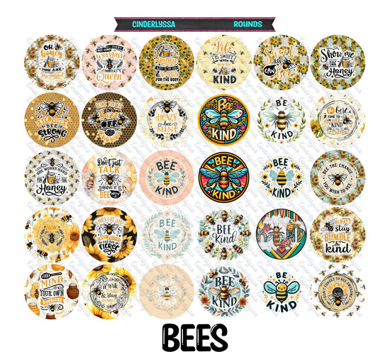 3 inch Round Bees Cardstock Only for freshies -NO MOLD: for Aroma Bead Molds, Car Freshener, Premium Cardstock Images