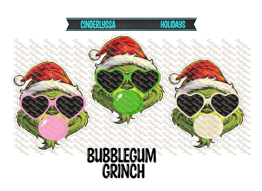 Bubblegum Grinch With Heart Sunglasses Cardstock Silicone Mold, Aroma Bead Molds, Car Freshener Mold, Car Freshies, Premium Cardstock Images