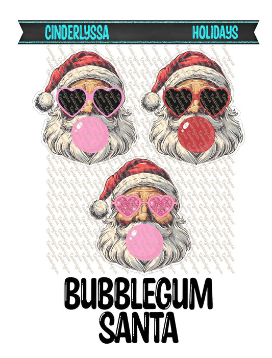 Bubblegum Santa With Heart Sunglasses Cardstock Silicone Mold, Aroma Bead Molds, Car Freshener Mold, Car Freshies, Premium Cardstock Images