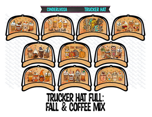 Trucker Hat: Fall & Coffee Theme Mix Silicone Mold, Aroma Bead Molds, Car Freshener Mold, Premium Cardstock Images