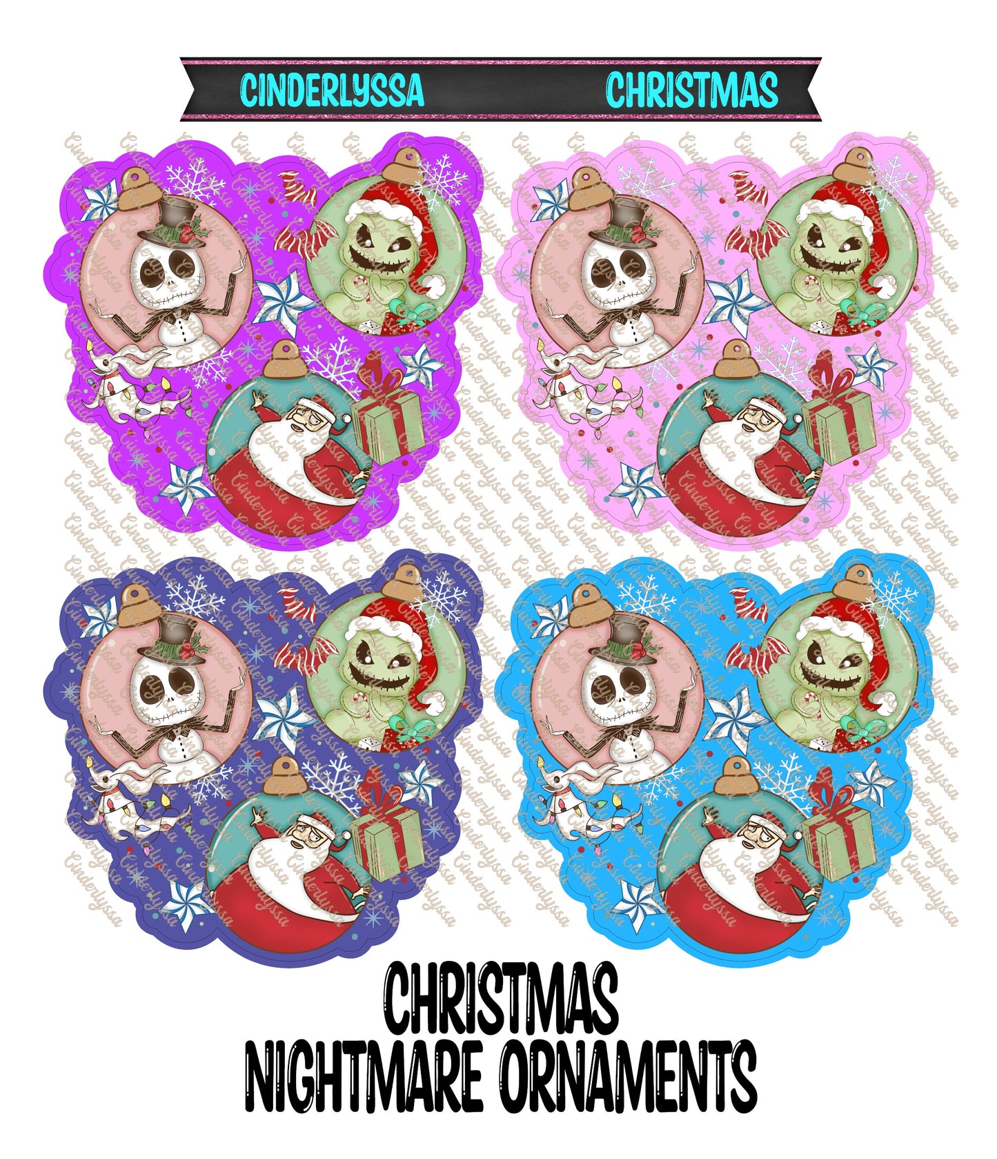 Christmas Nightmare Ornaments Cardstock Silicone Mold, Aroma Bead Molds, Car Freshener Mold, Premium Cardstock Images